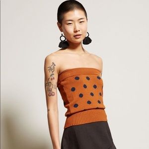 No6 store Edie Strapless knit top